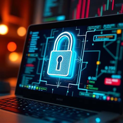 Cybersecurity lock on a computer screen